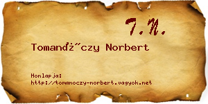 Tomanóczy Norbert névjegykártya