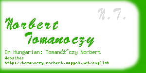 norbert tomanoczy business card